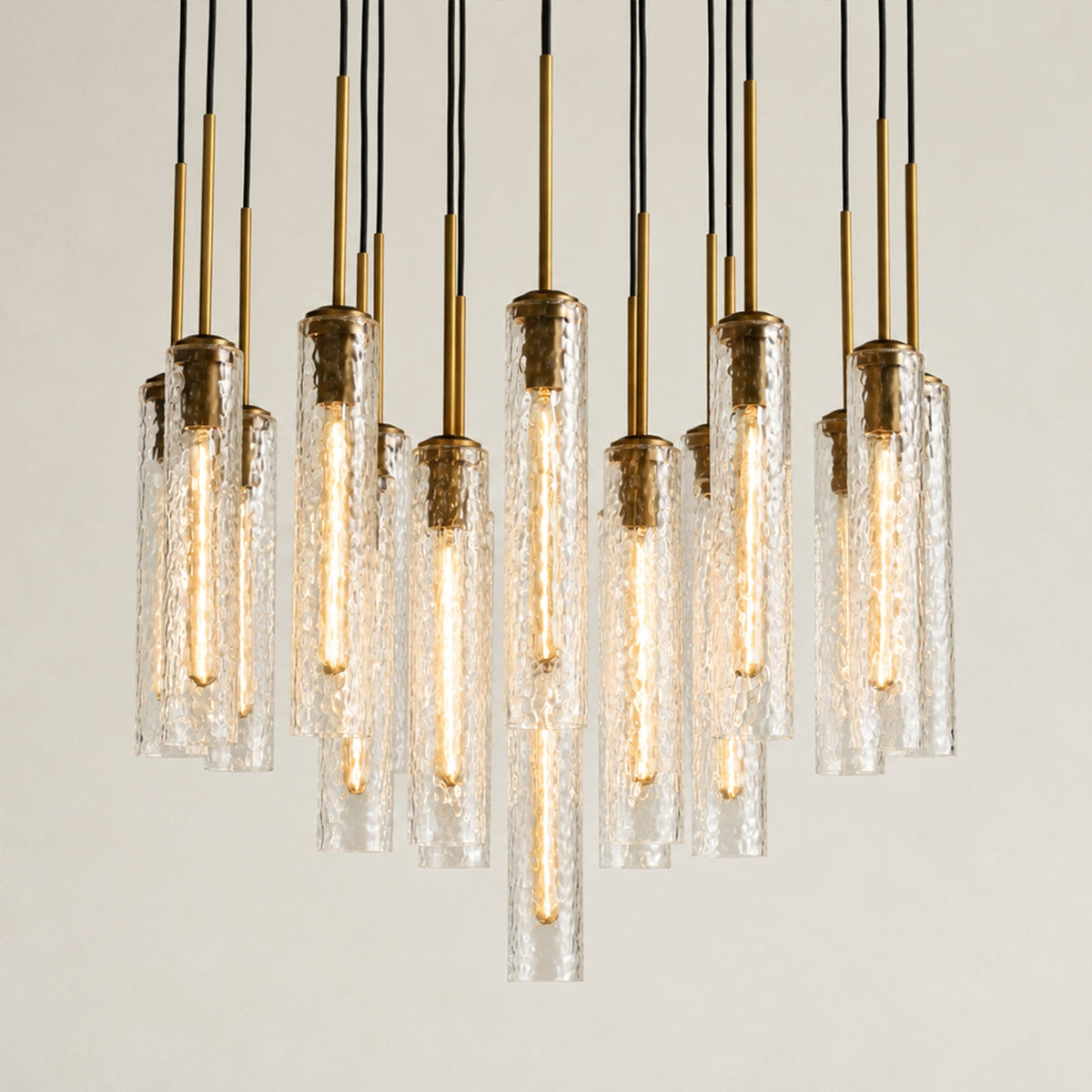 Collena Hammered Glass Round Chandelier