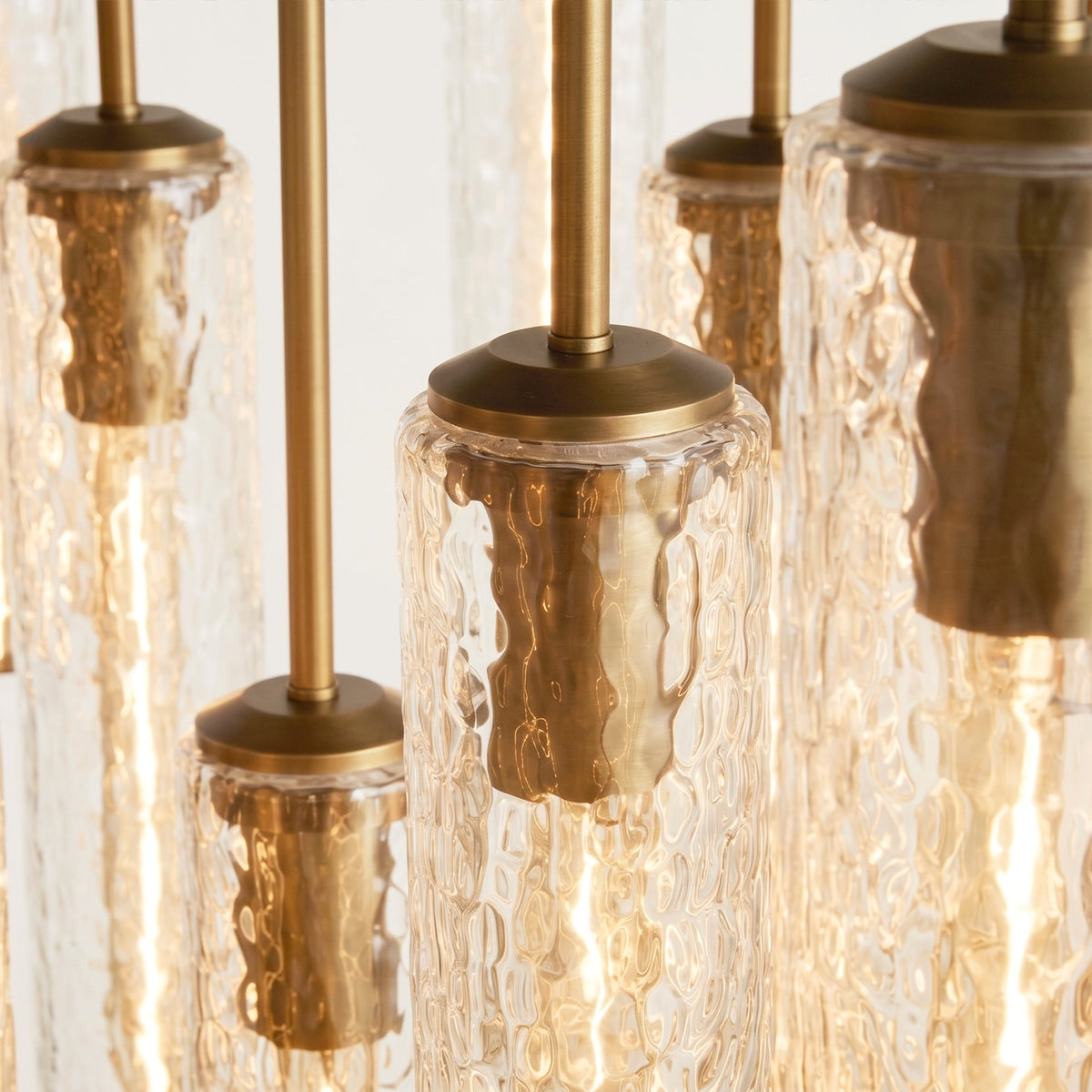 Collena Hammered Glass Round Chandelier