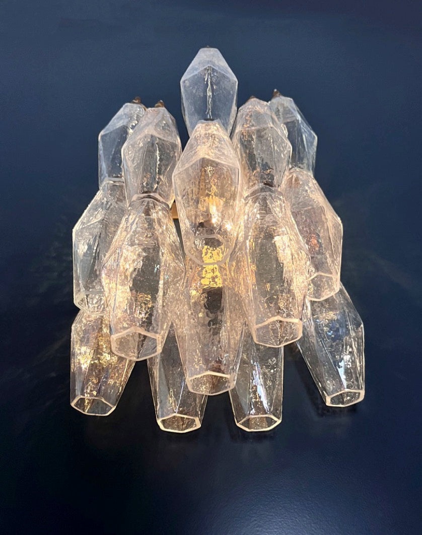 Murano-Style Wall Lamp | 16 Iris Poliedri Glass | Set of 2