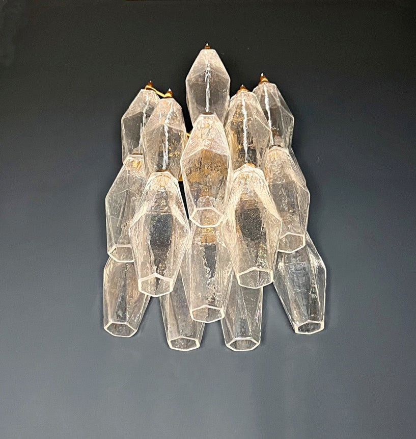 Murano-Style Wall Lamp | 16 Iris Poliedri Glass | Set of 2