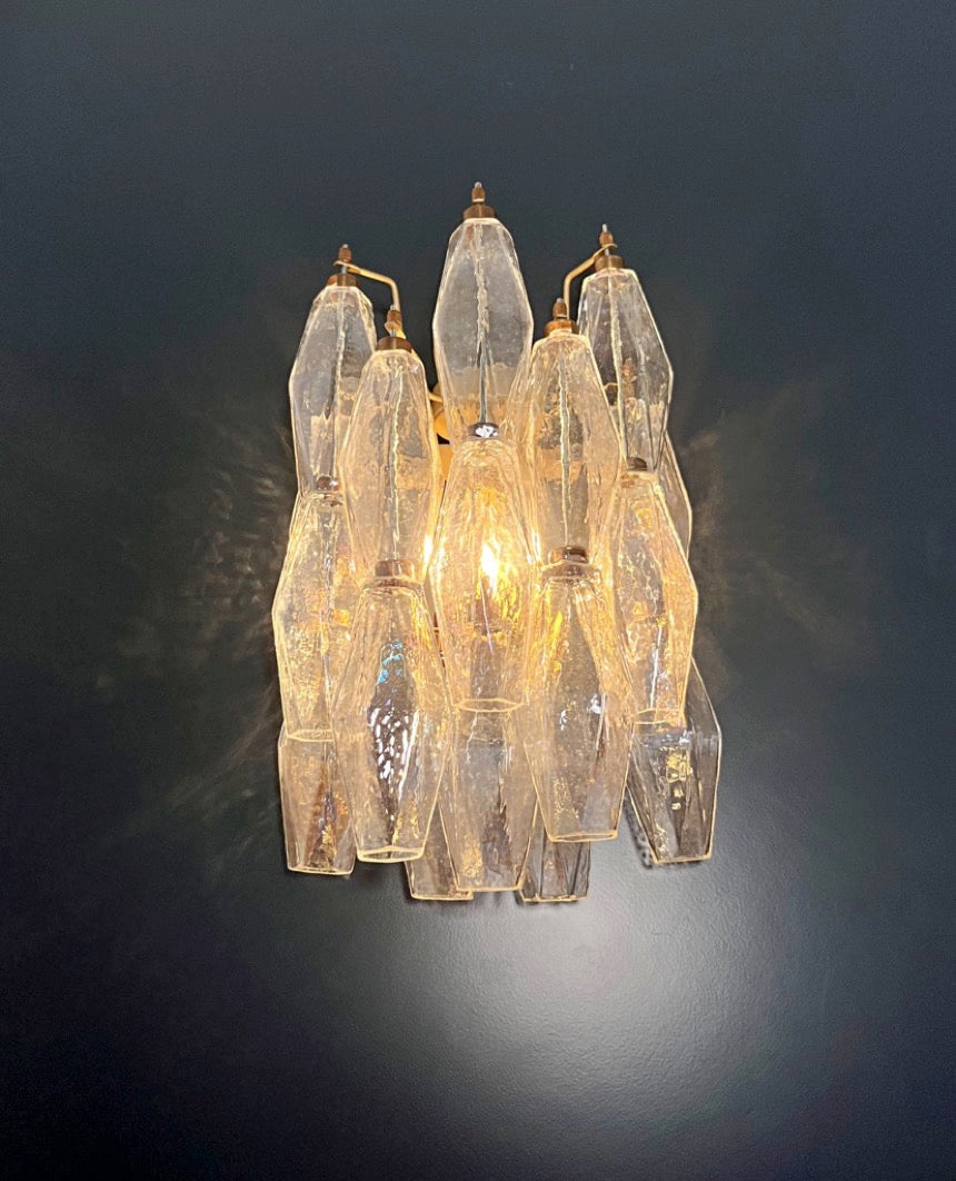 Murano-Style Wall Lamp | 16 Iris Poliedri Glass | Set of 2