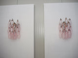 Murano-Style Wall Lamp | 17 Pink Poliedri Glass | Set of 2