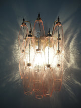Murano-Style Wall Lamp | 17 Pink Poliedri Glass | Set of 2