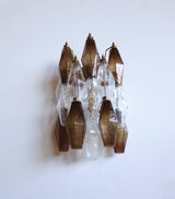 Murano-Style Wall Lamp | 17 Clear and Smoked Poliedri Glass | Set of 2