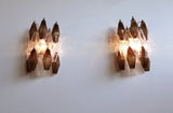 Murano-Style Wall Lamp | 17 Clear and Smoked Poliedri Glass | Set of 2