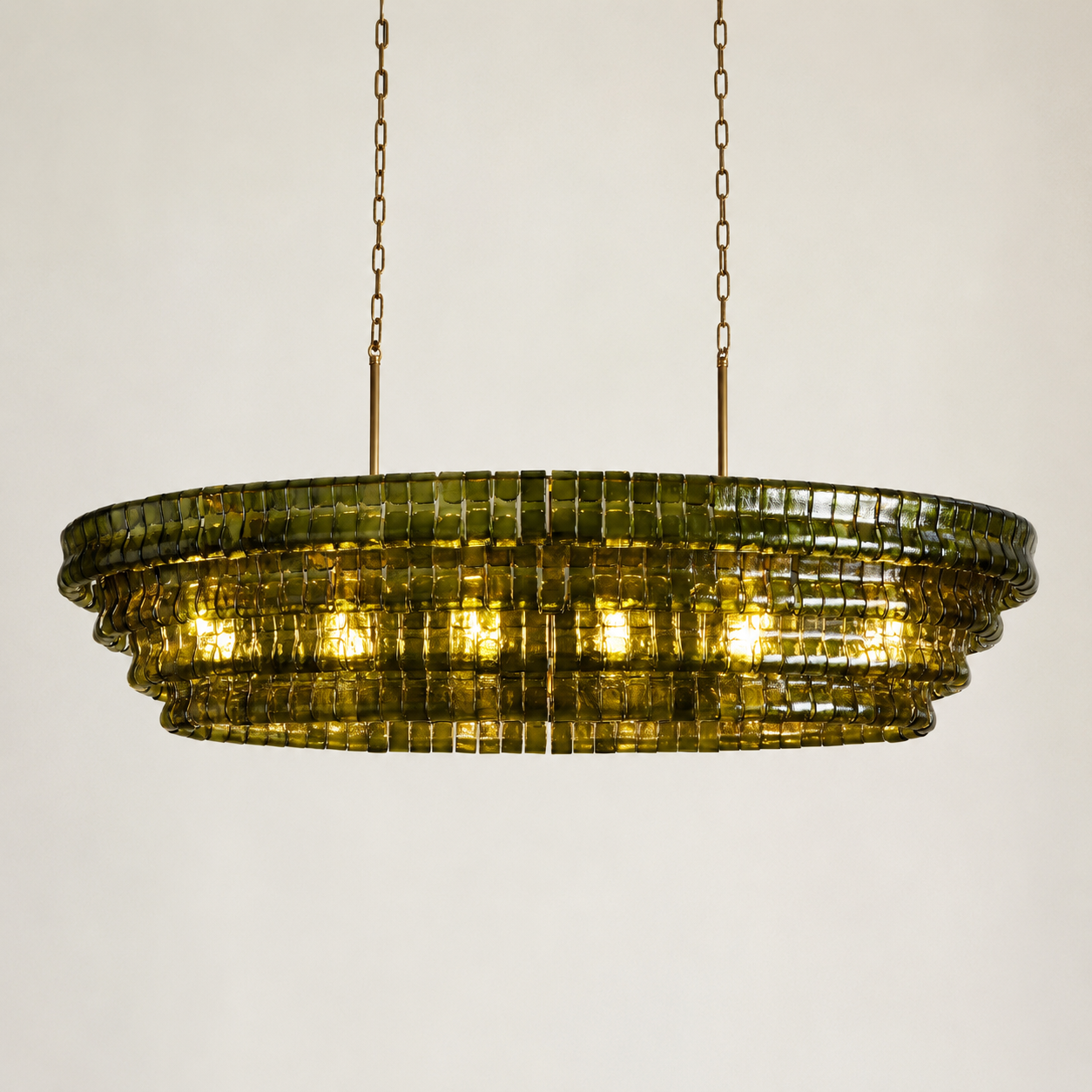 Ghiaccio Oval Chandelier 54"W 65"W