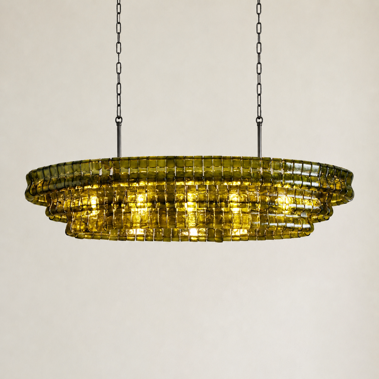 Ghiaccio Oval Chandelier 54"W 65"W