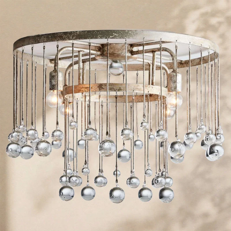 Virelle Crystal Ball Flushmount Lamp