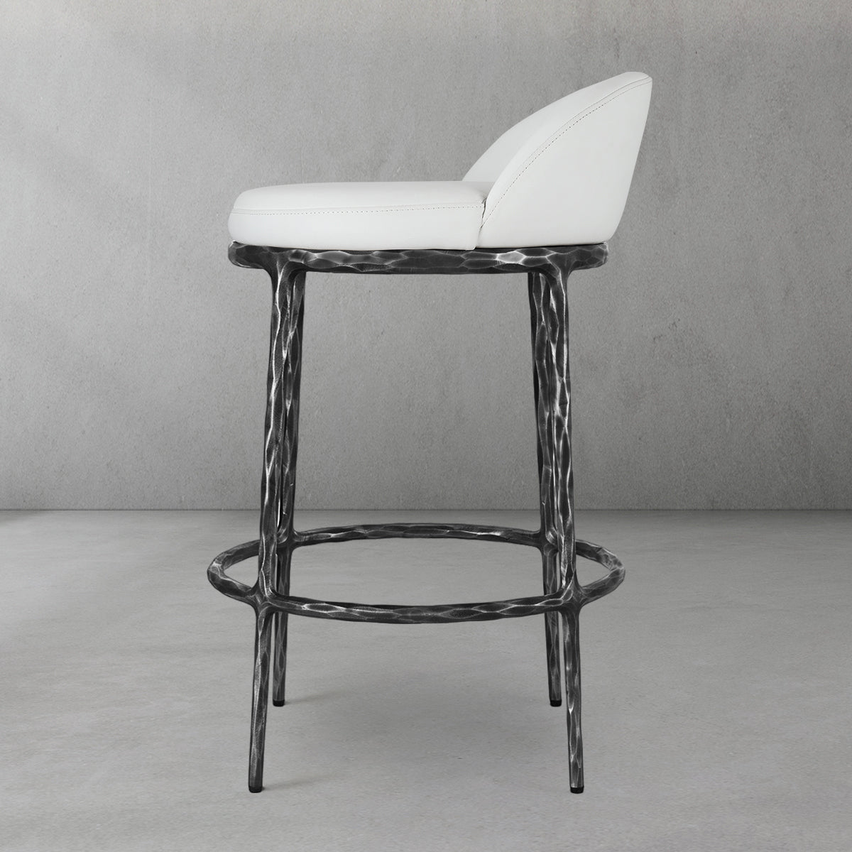 Hand Forged Metal Bar Swivel Counter Stool