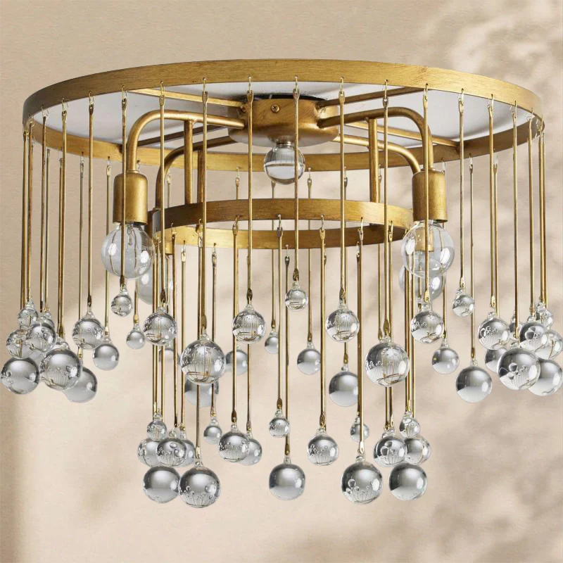 Virelle Crystal Ball Flushmount Lamp