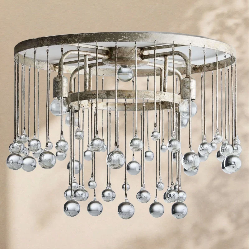 Virelle Crystal Ball Flushmount Lamp