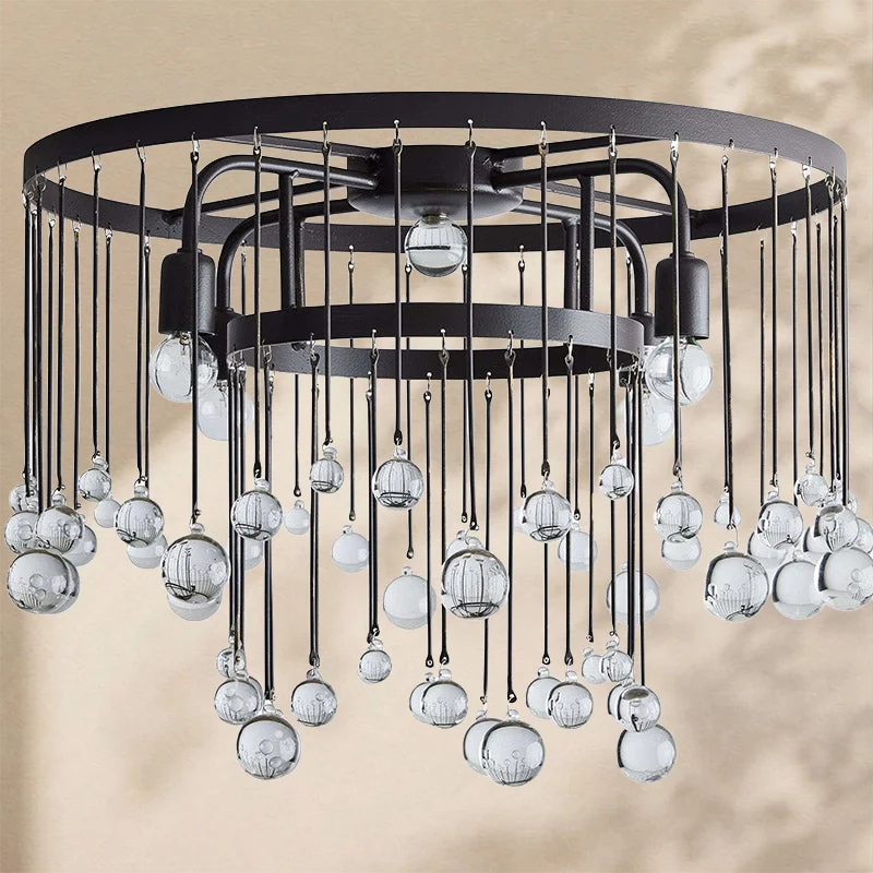Virelle Crystal Ball Flushmount Lamp