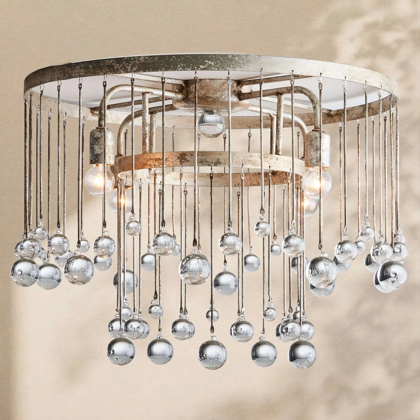 Virelle Crystal Ball Flushmount Lamp