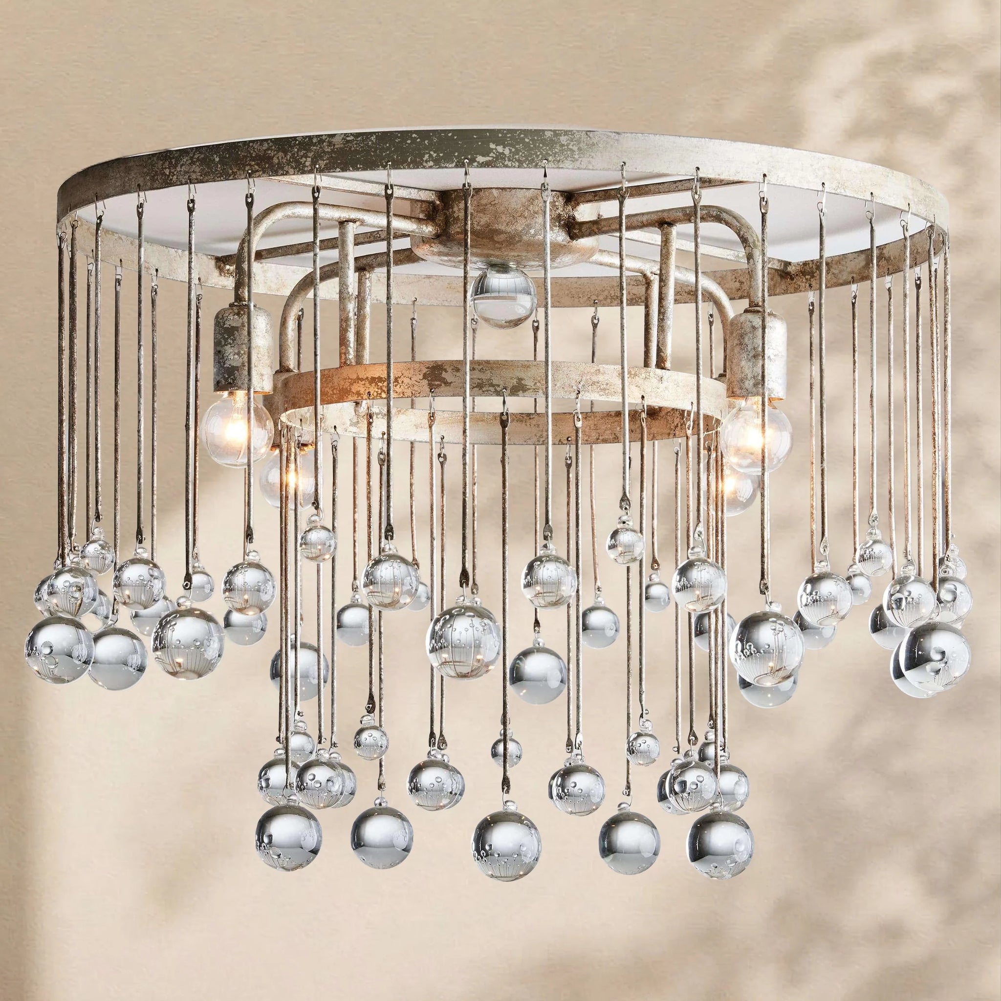 Virelle Crystal Ball Flushmount Lamp