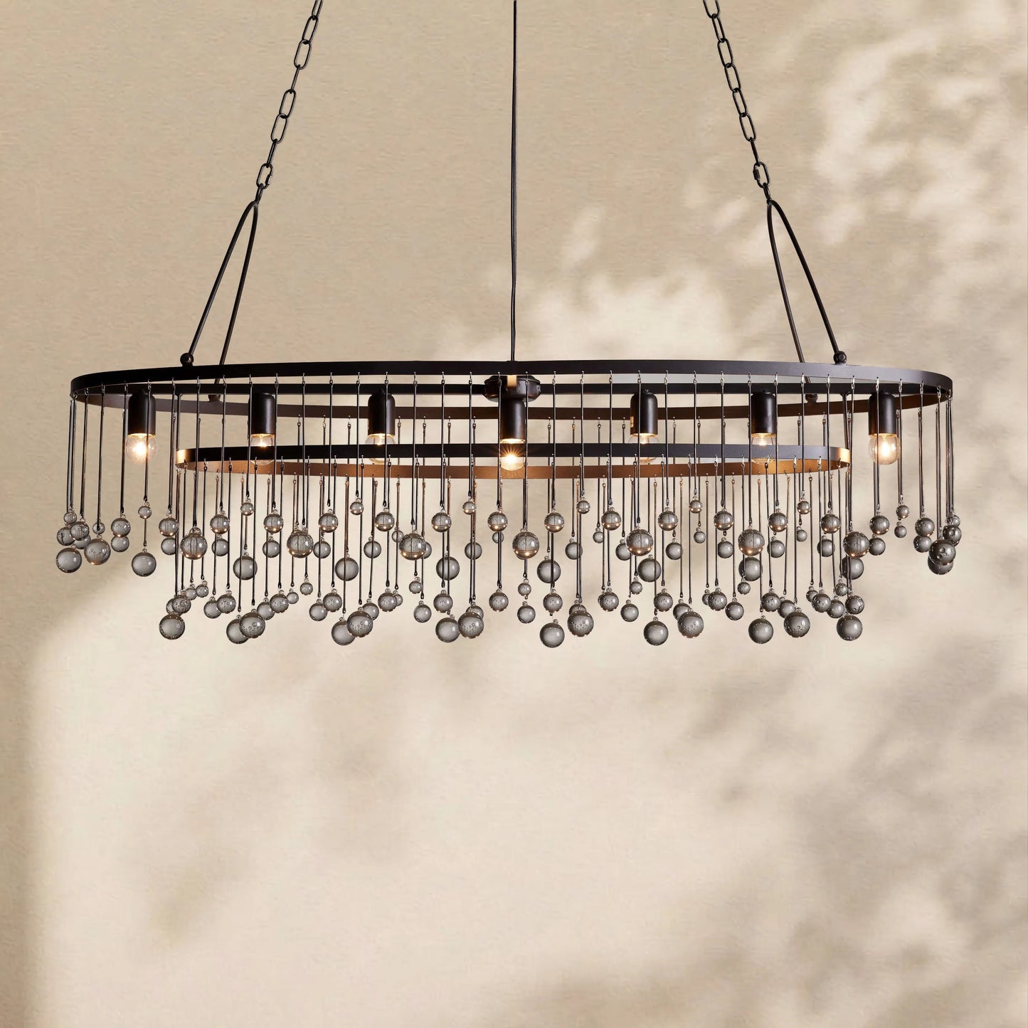 Virelle Crystal Ball Oval Chandelier 7 Lights