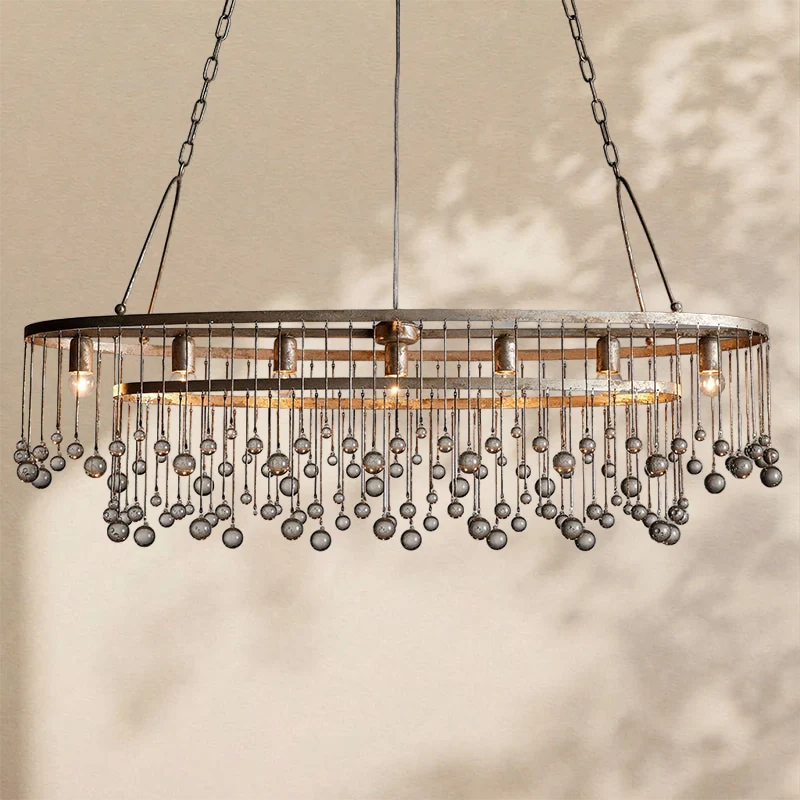 Virelle Crystal Ball Oval Chandelier 7 Lights