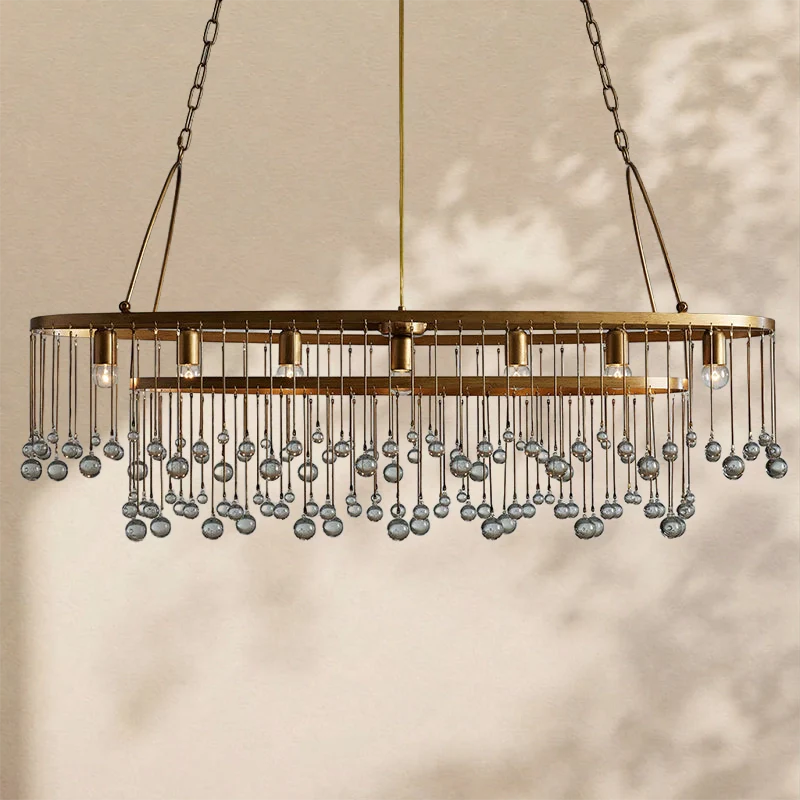 Virelle Crystal Ball Oval Chandelier 7 Lights