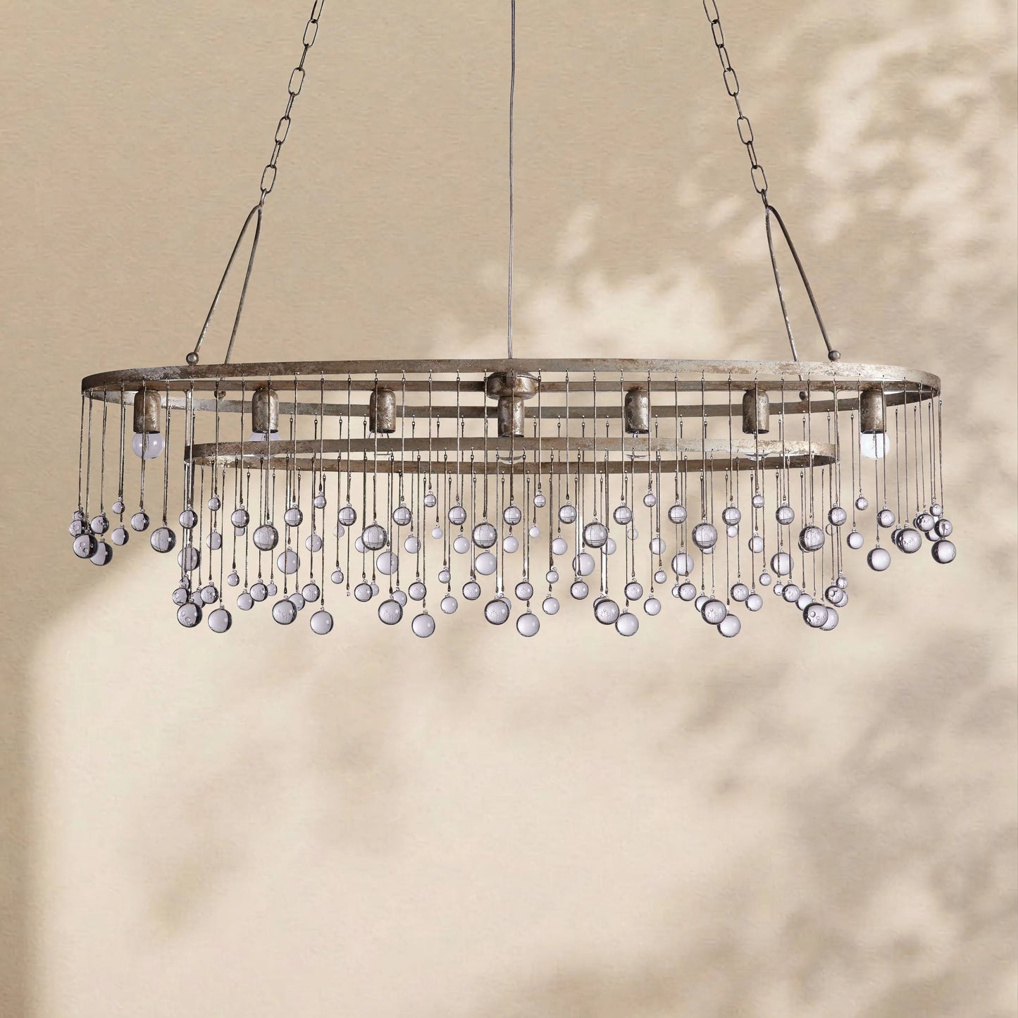 Virelle Crystal Ball Oval Chandelier 7 Lights