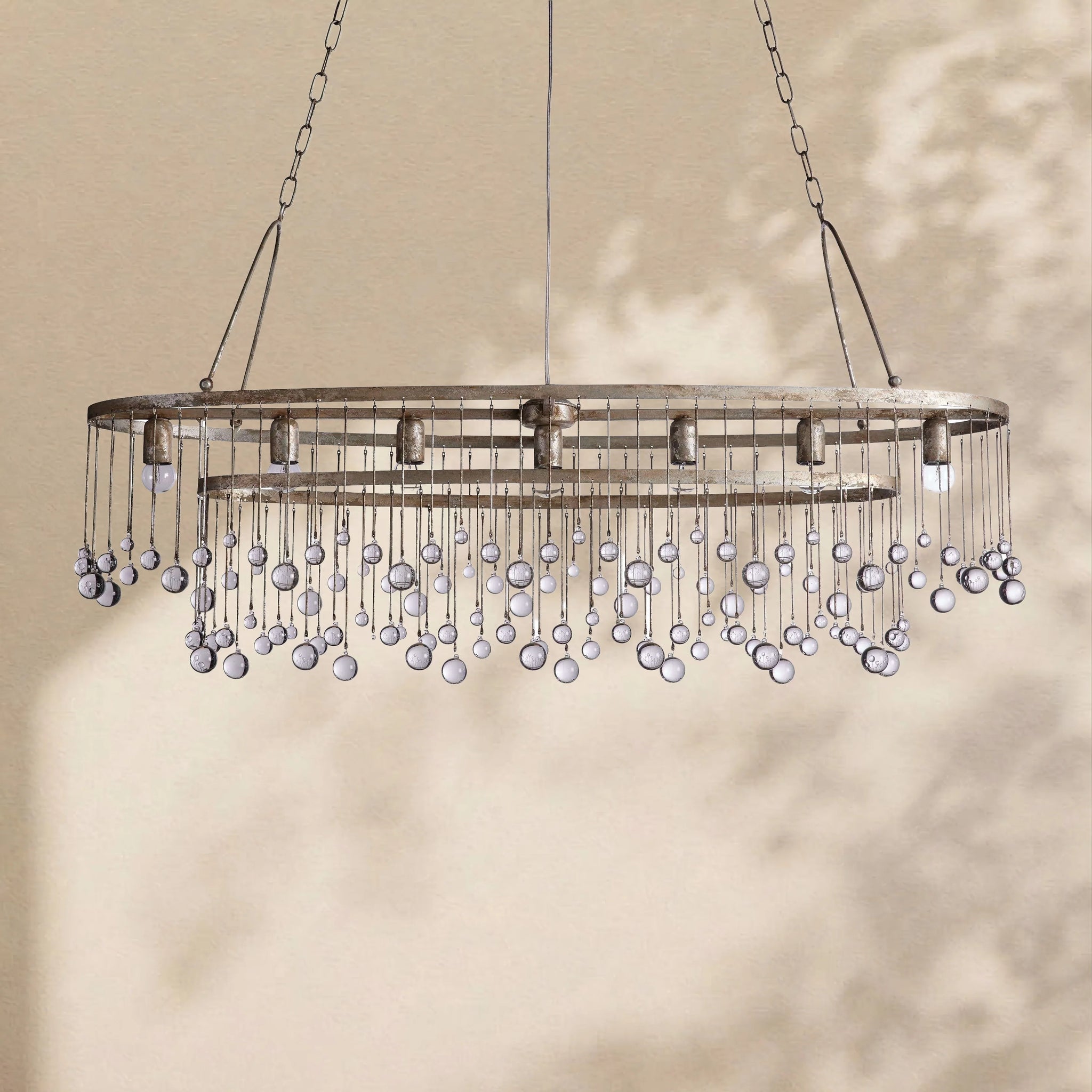 Virelle Crystal Ball Oval Chandelier 7 Lights