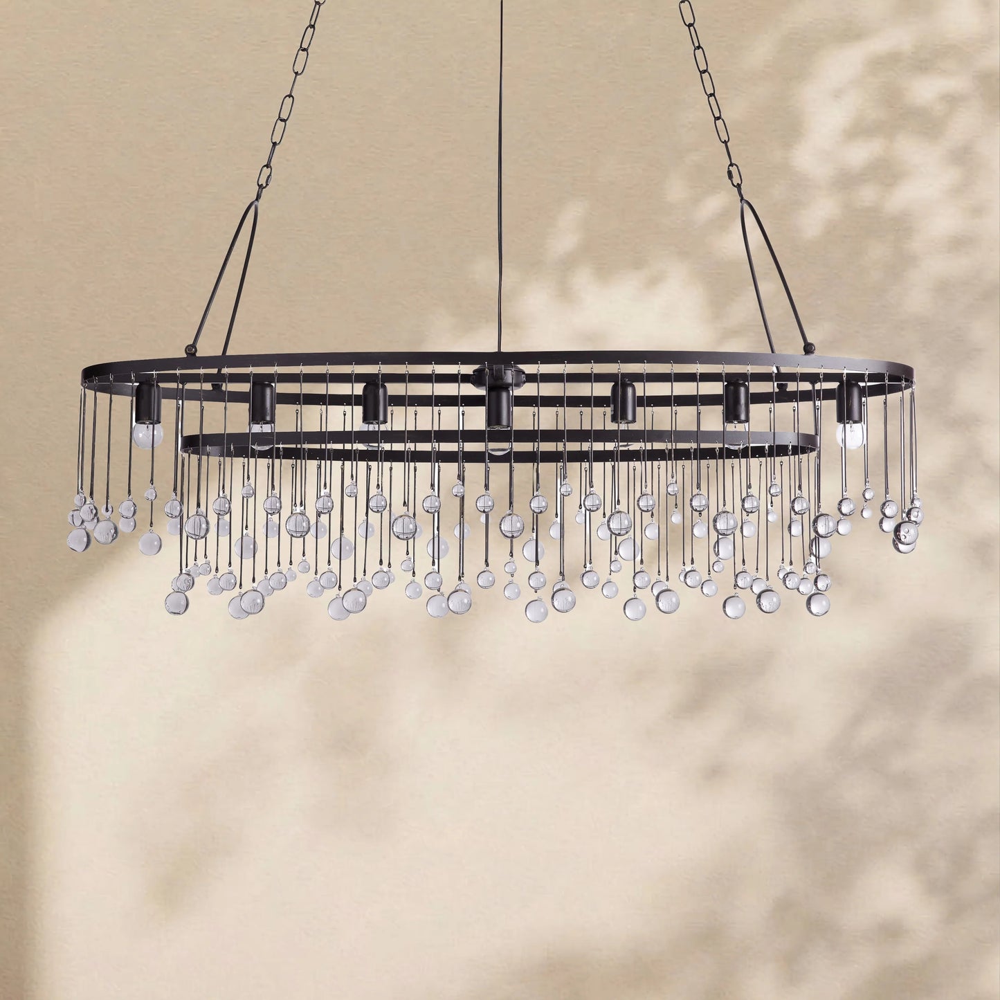 Virelle Crystal Ball Oval Chandelier 7 Lights