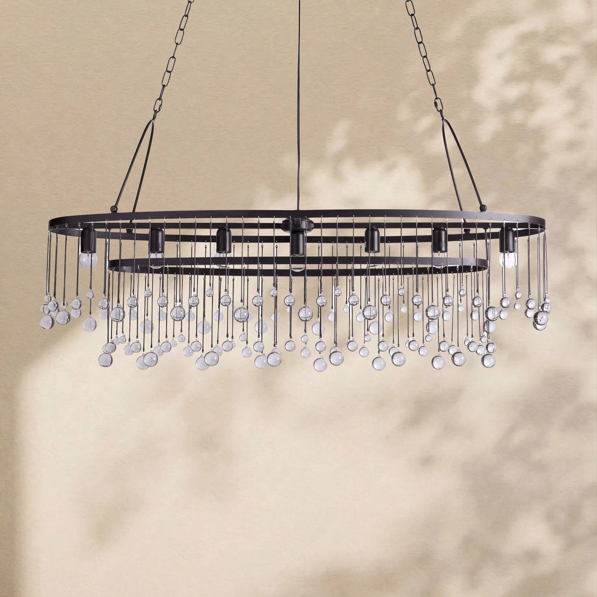 Virelle Crystal Ball Oval Chandelier 7 Lights
