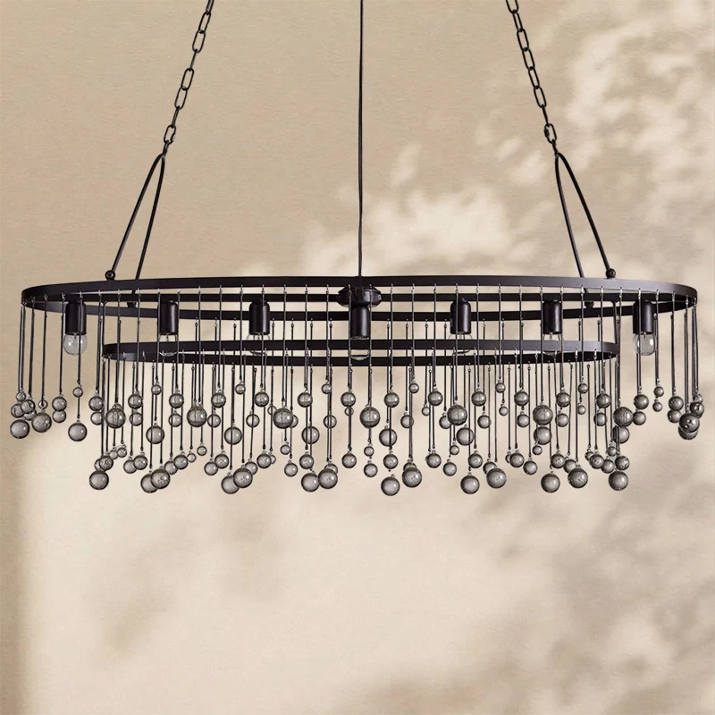 Virelle Crystal Ball Oval Chandelier 7 Lights