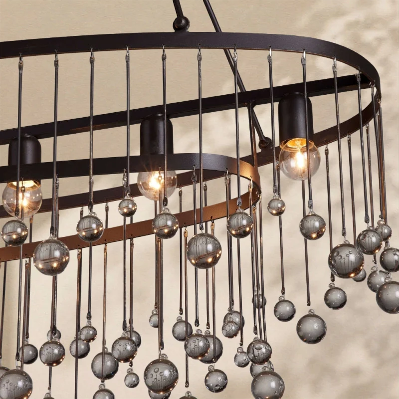 Virelle Crystal Ball Oval Chandelier 7 Lights