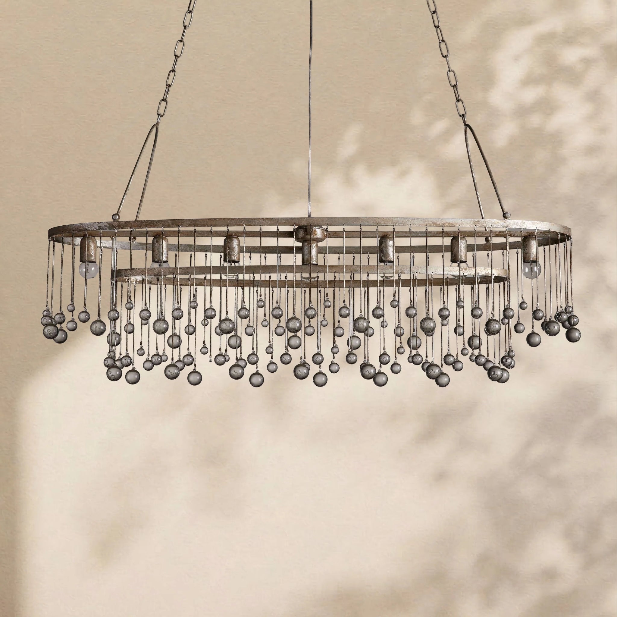 Virelle Crystal Ball Oval Chandelier 7 Lights