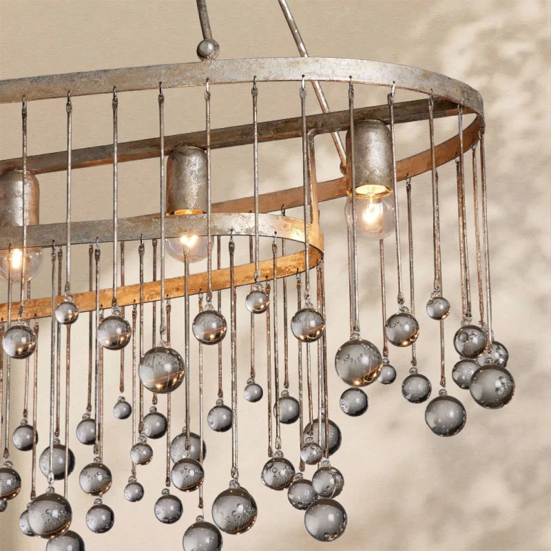 Virelle Crystal Ball Oval Chandelier 7 Lights
