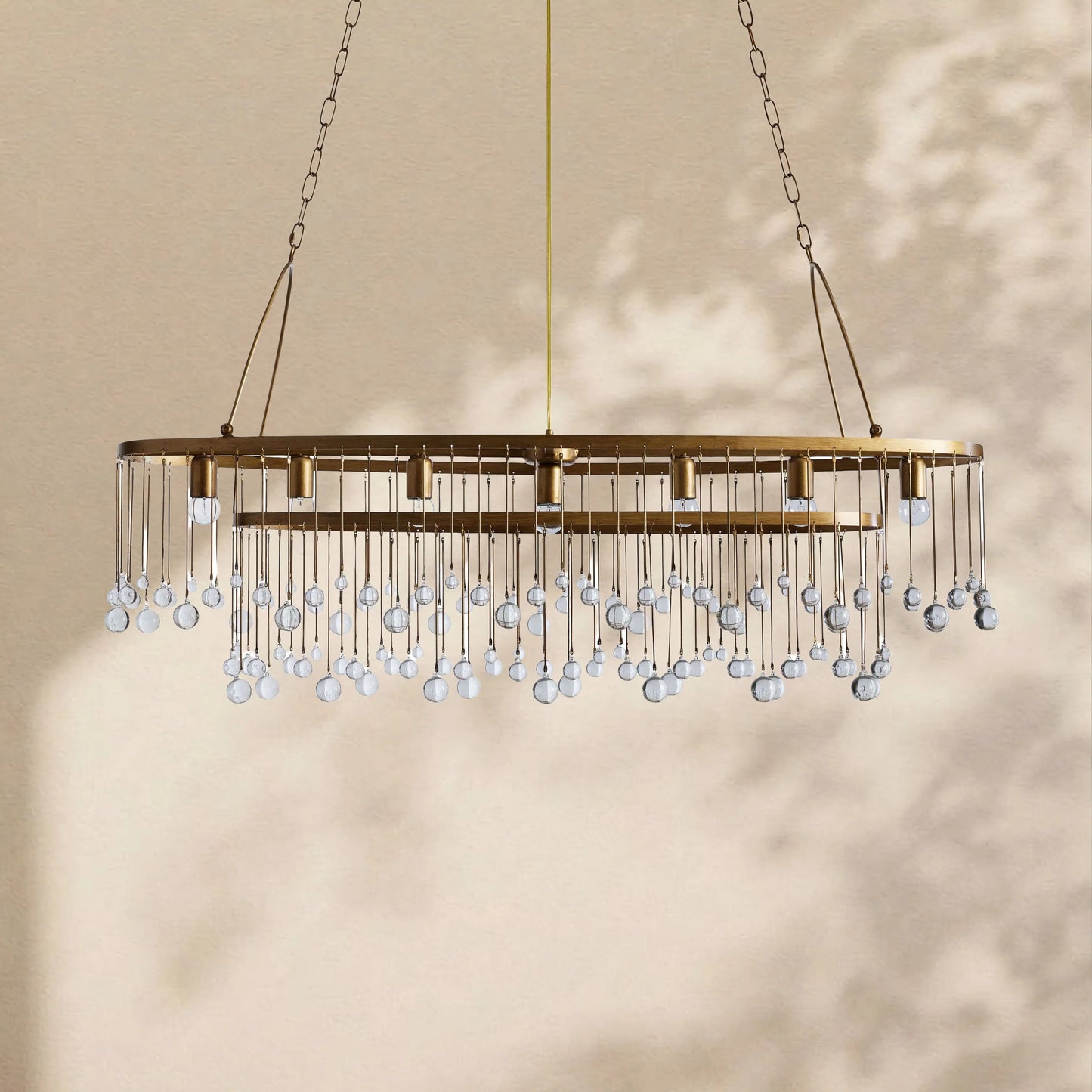 Virelle Crystal Ball Oval Chandelier 7 Lights