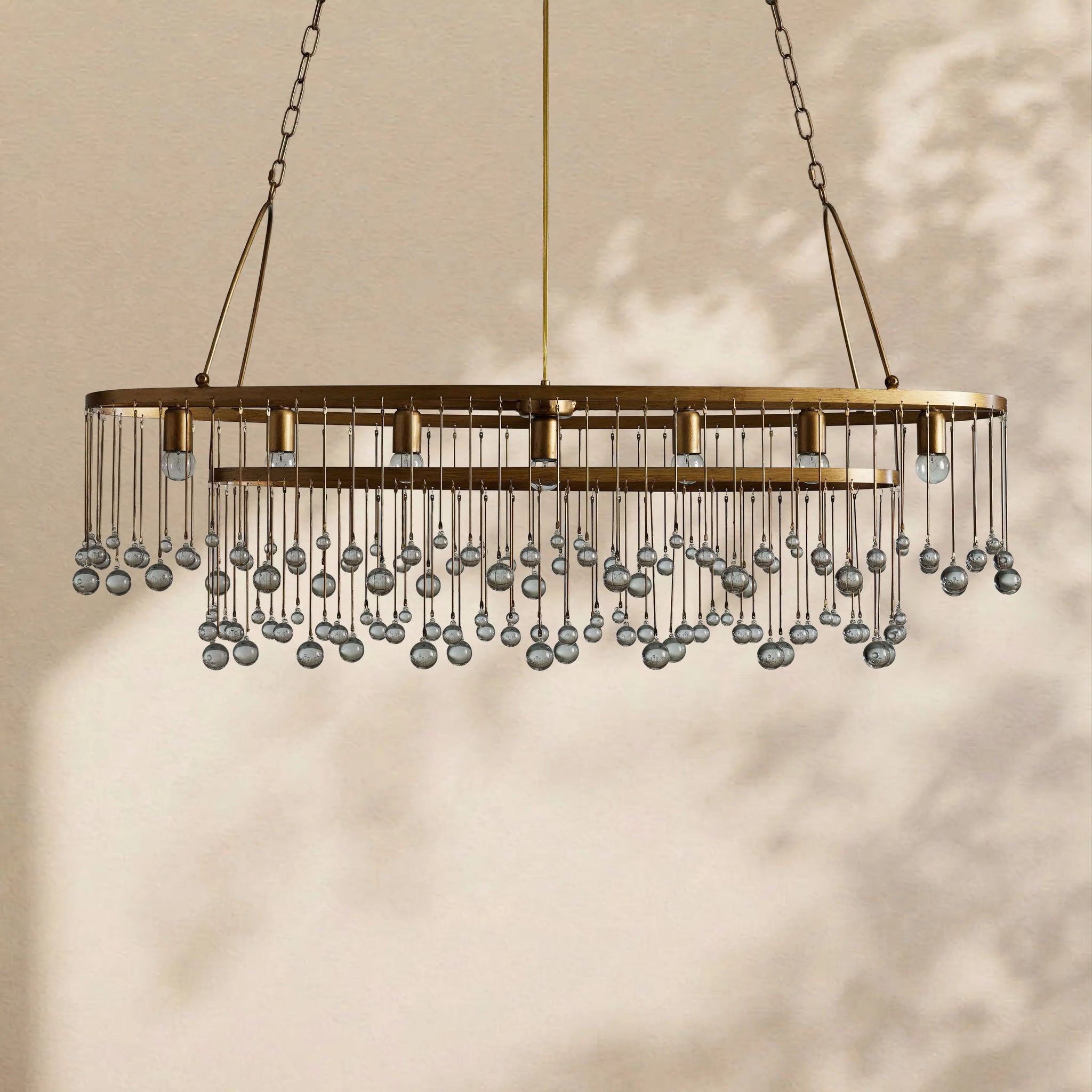 Virelle Crystal Ball Oval Chandelier 7 Lights