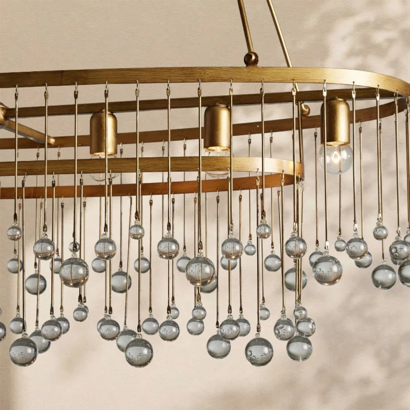 Virelle Crystal Ball Oval Chandelier 7 Lights