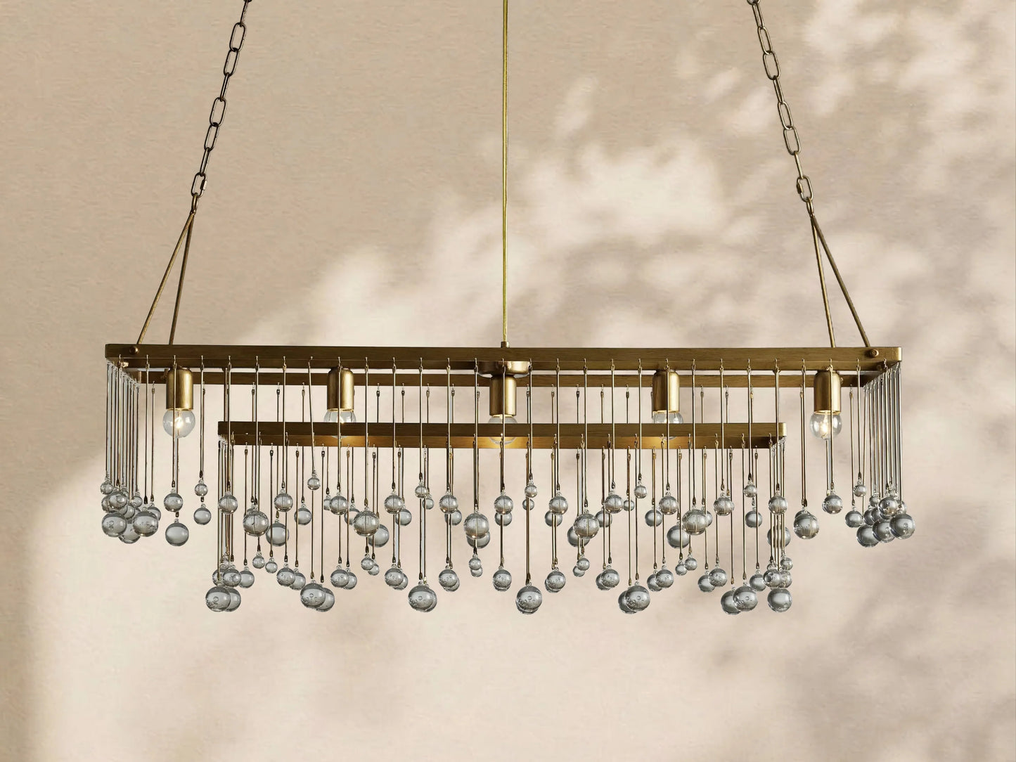 Virelle Crystal Ball  Rectangular Chandelier 47'' 60''