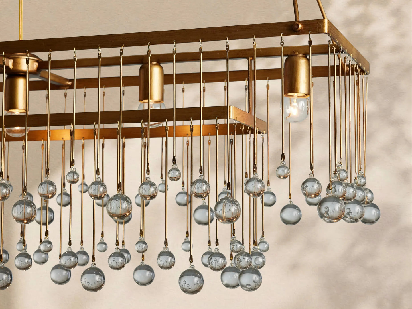 Virelle Crystal Ball  Rectangular Chandelier 47'' 60''