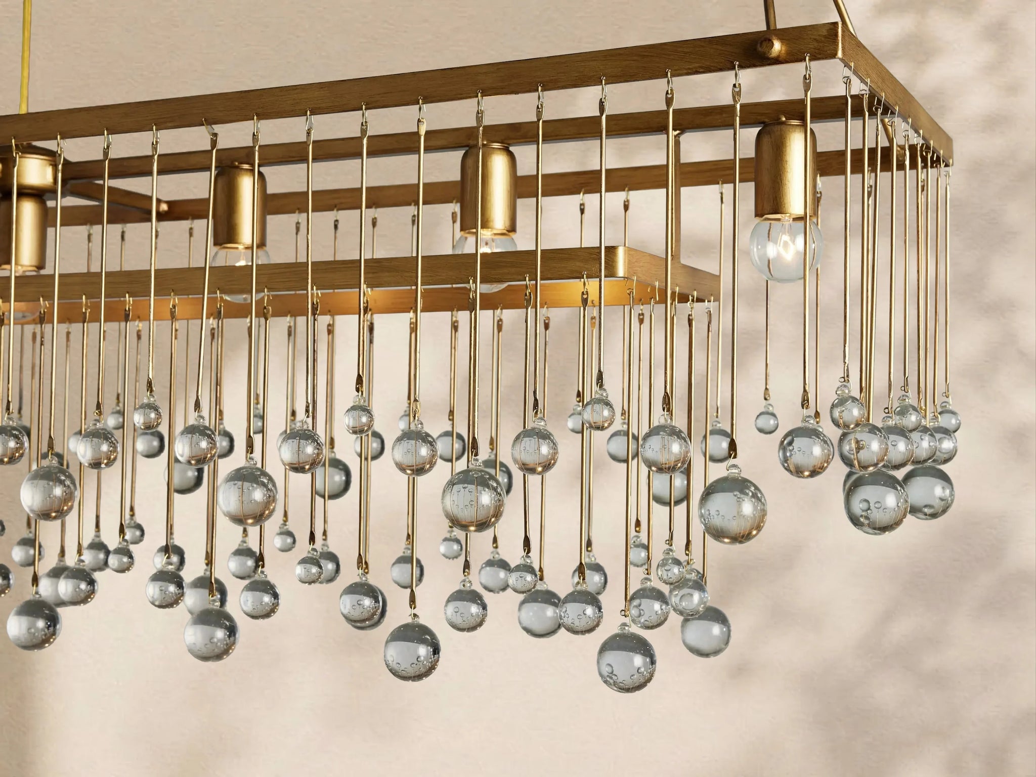 Virelle Crystal Ball  Rectangular Chandelier 47'' 60''
