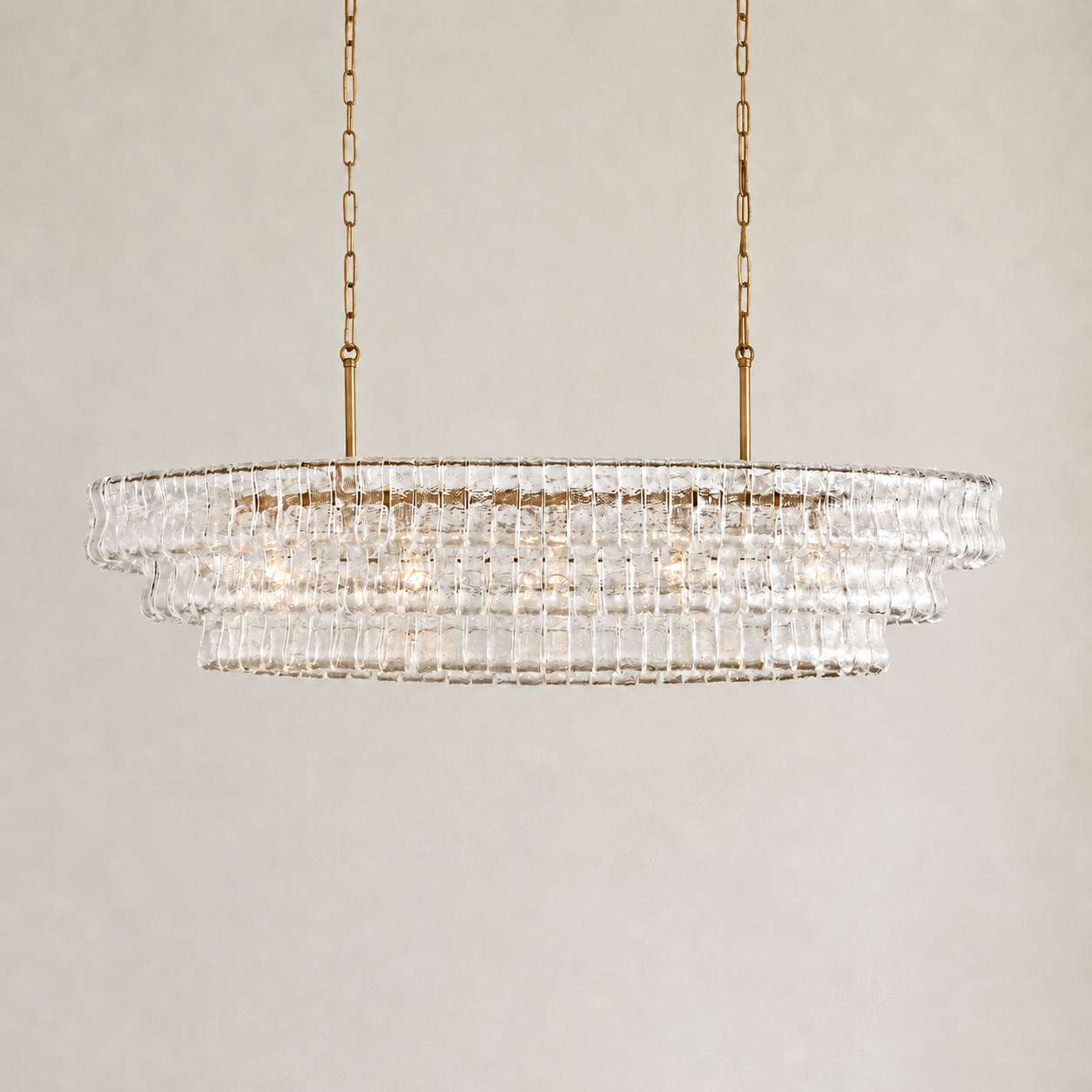 Ghiaccio Oval Chandelier 54"W 65"W