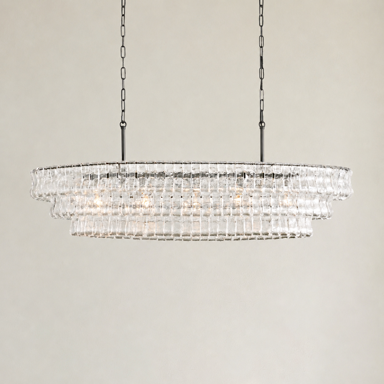 Ghiaccio Oval Chandelier 54"W 65"W