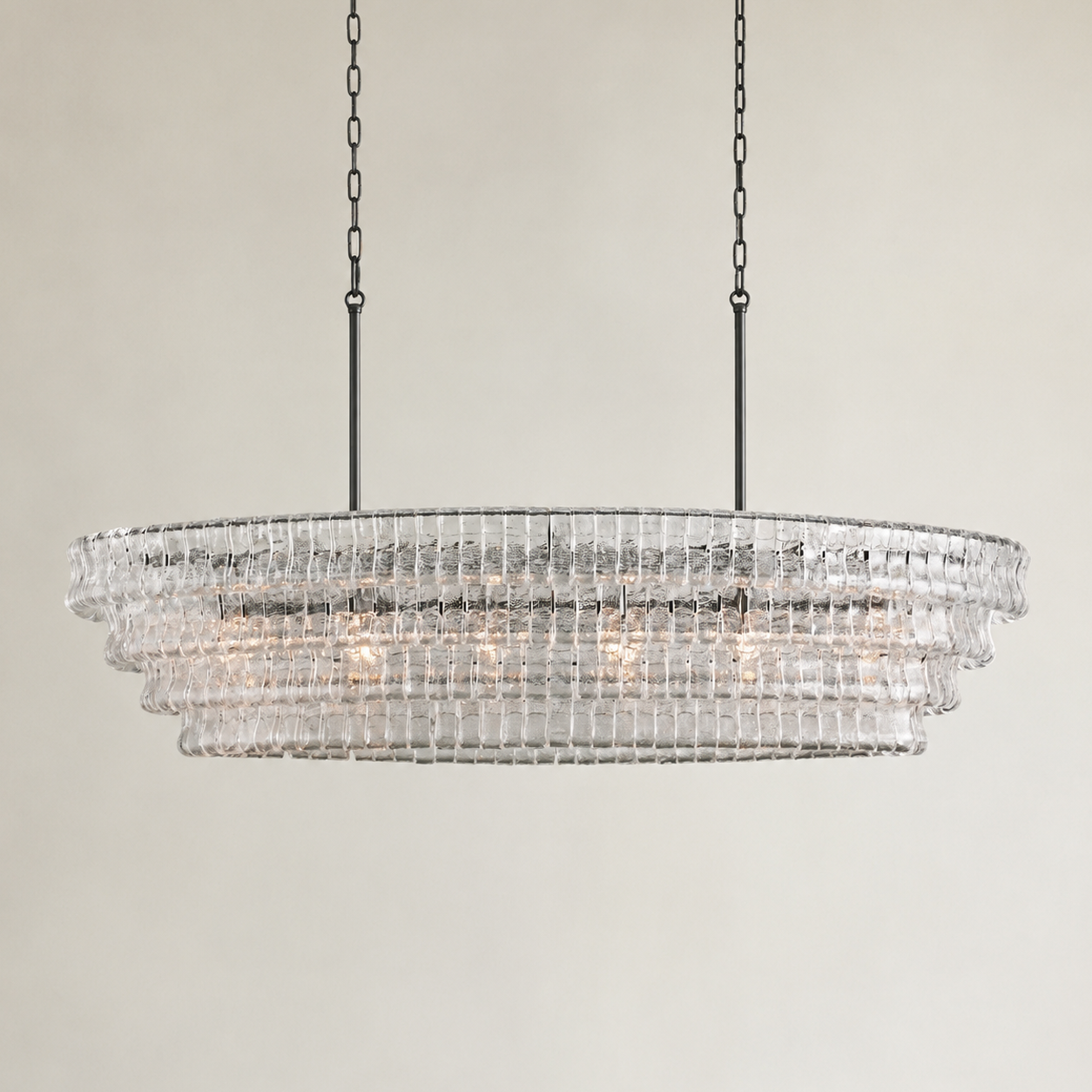 Ghiaccio Oval Chandelier 54"W 65"W