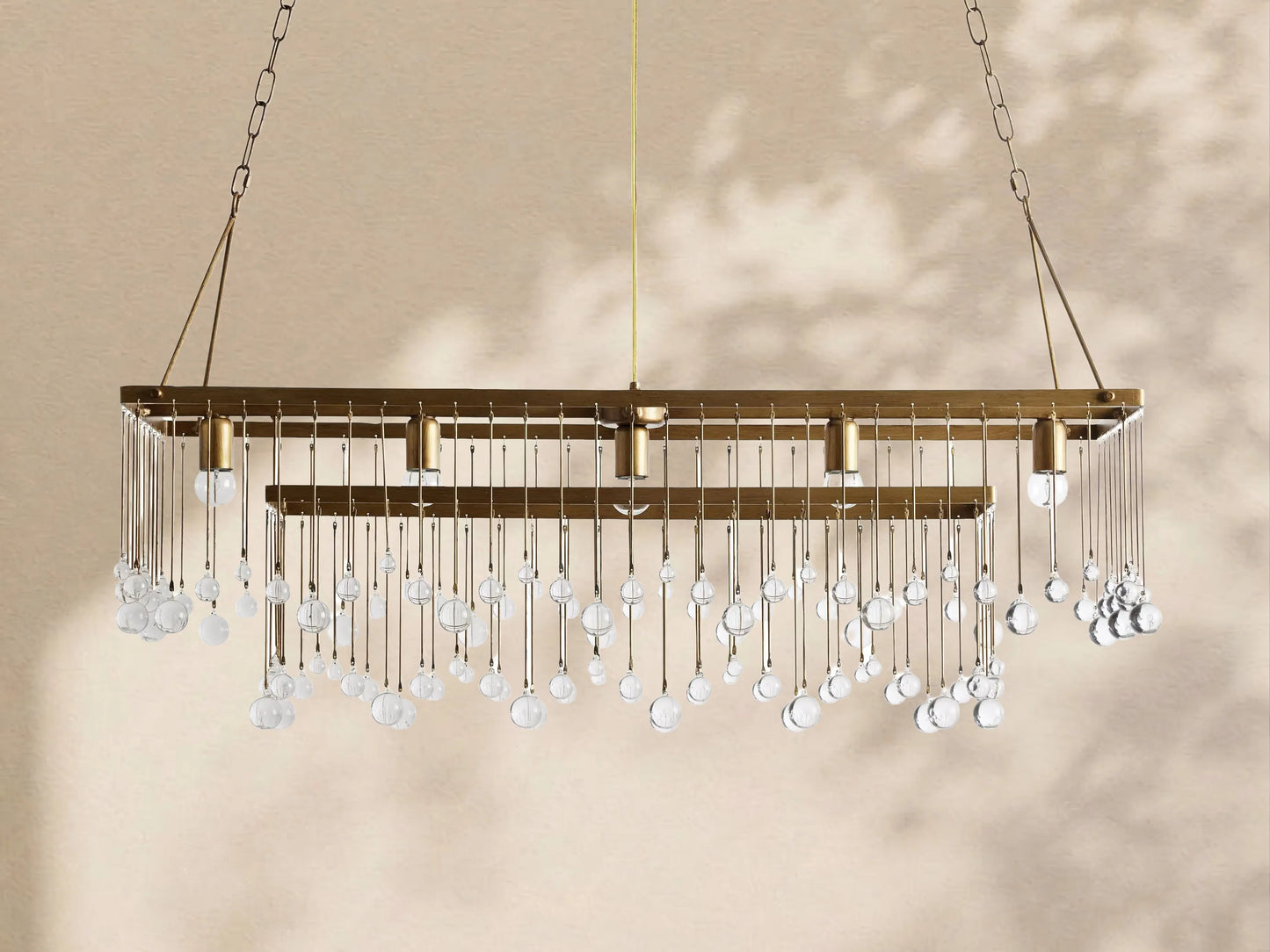 Virelle Crystal Ball  Rectangular Chandelier 47'' 60''