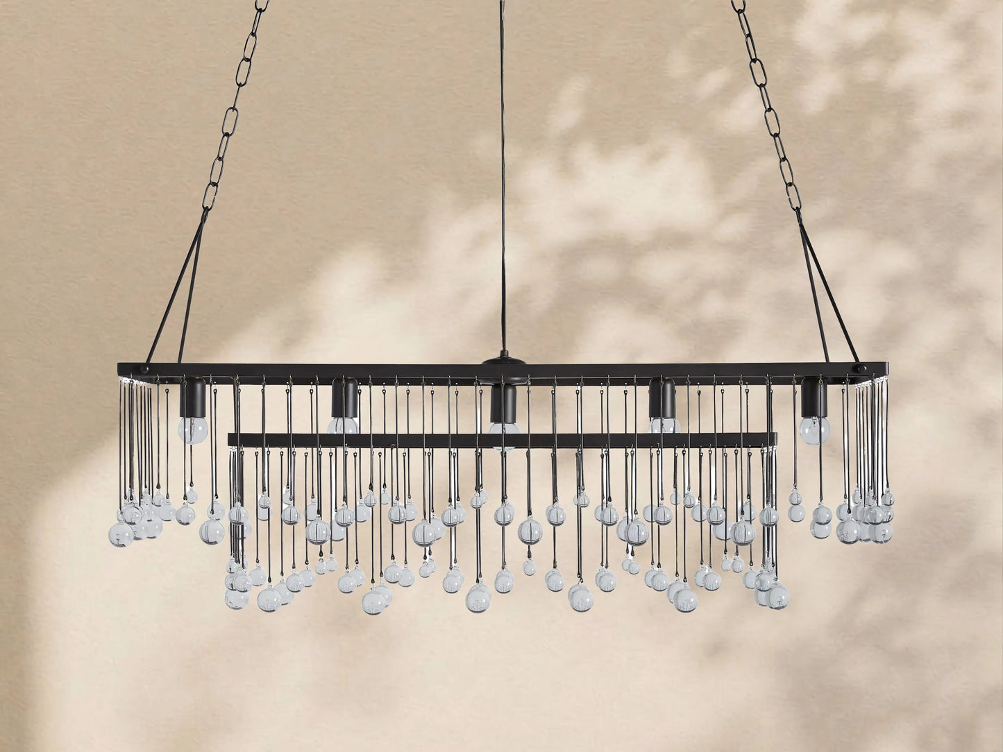 Virelle Crystal Ball  Rectangular Chandelier 47'' 60''