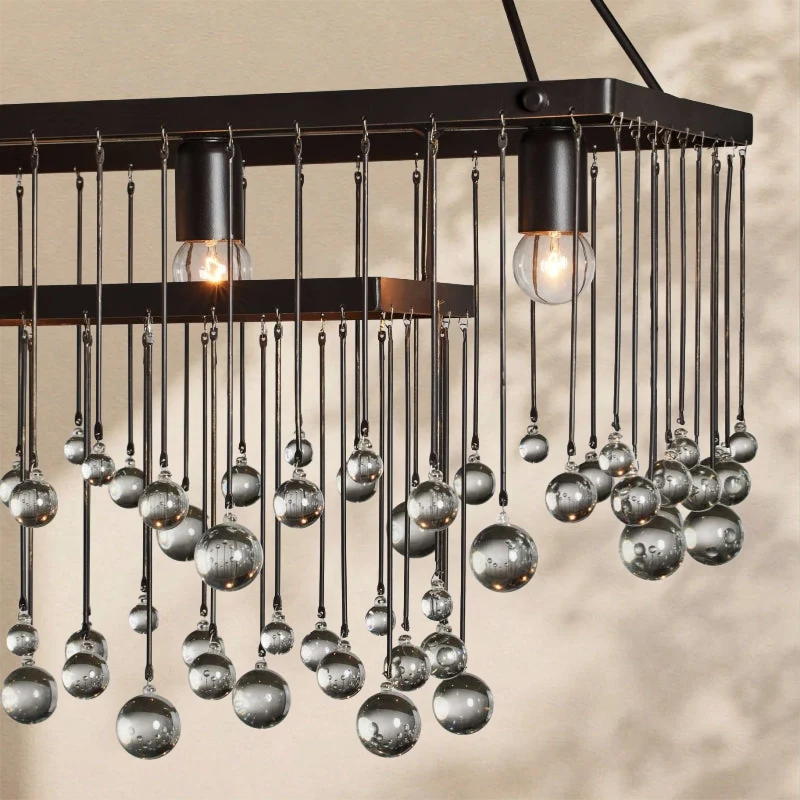 Virelle Crystal Ball  Rectangular Chandelier 47'' 60''