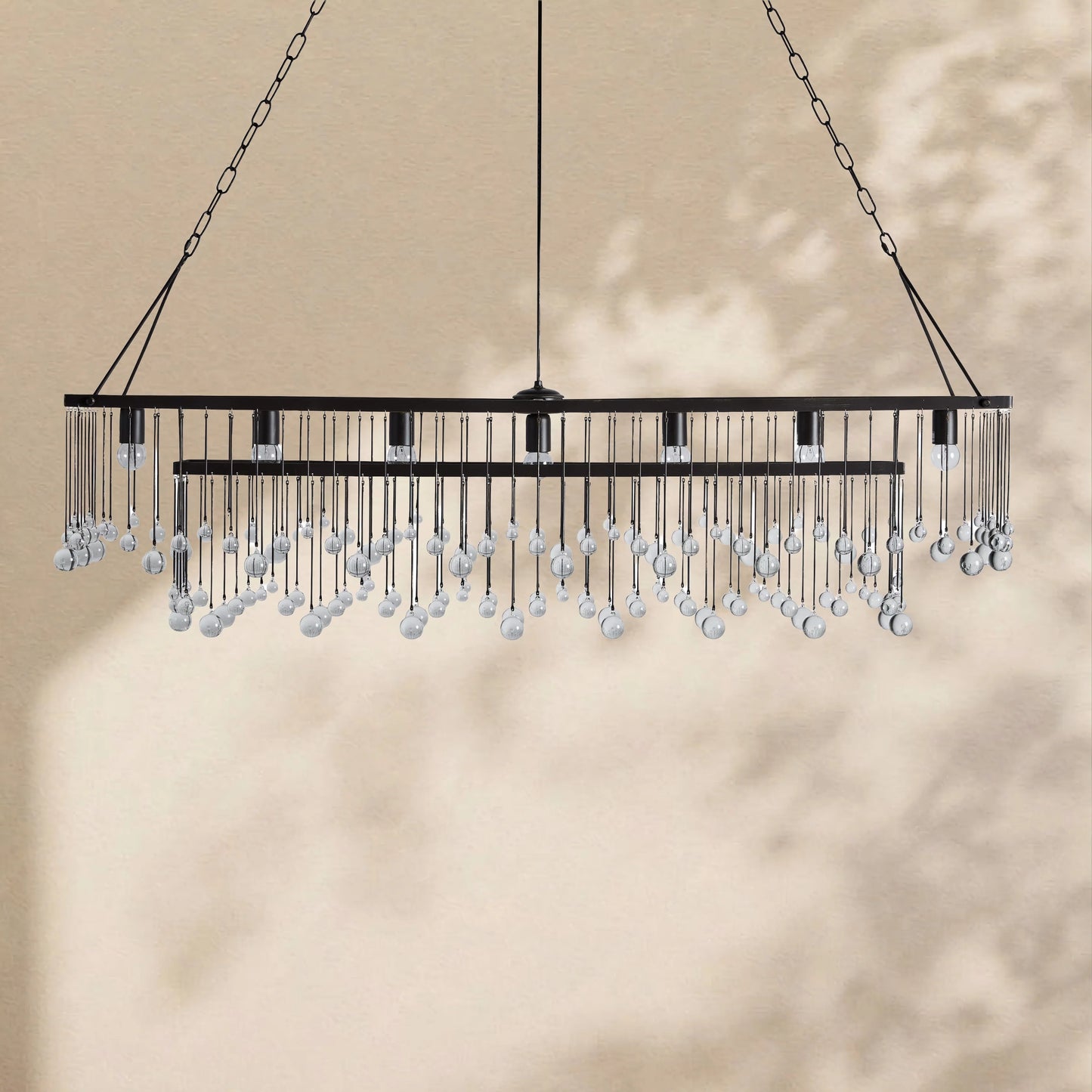 Virelle Crystal Ball  Rectangular Chandelier 47'' 60''