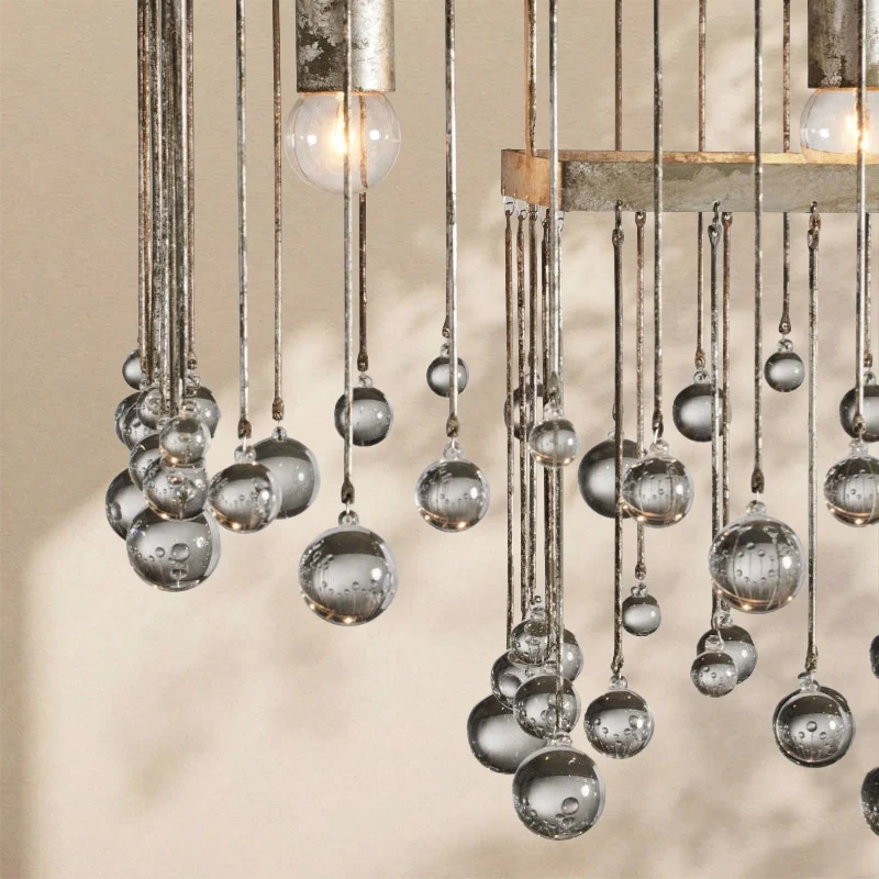 Virelle Crystal Ball  Rectangular Chandelier 47'' 60''