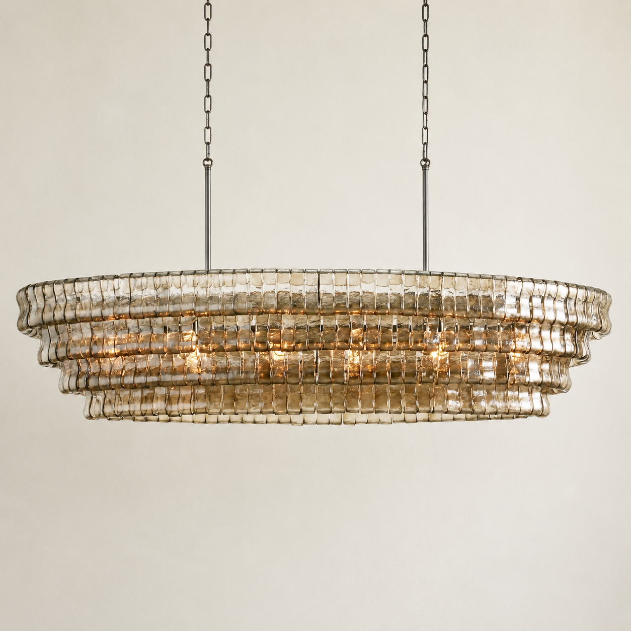 Ghiaccio Oval Chandelier 54"W 65"W