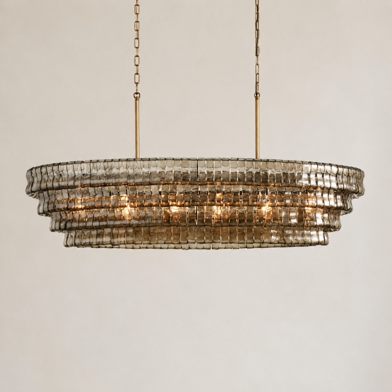 Ghiaccio Oval Chandelier 54"W 65"W