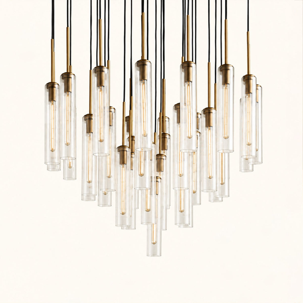 Collena Fluted Glass Round Chandelier