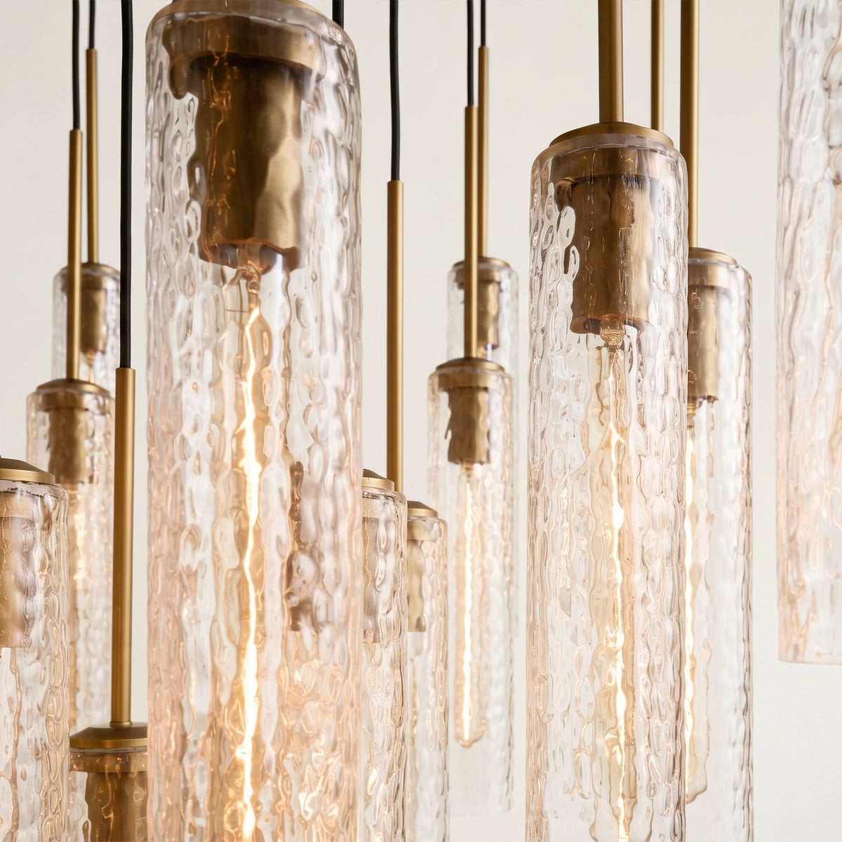Collena Hammered Glass Round Chandelier