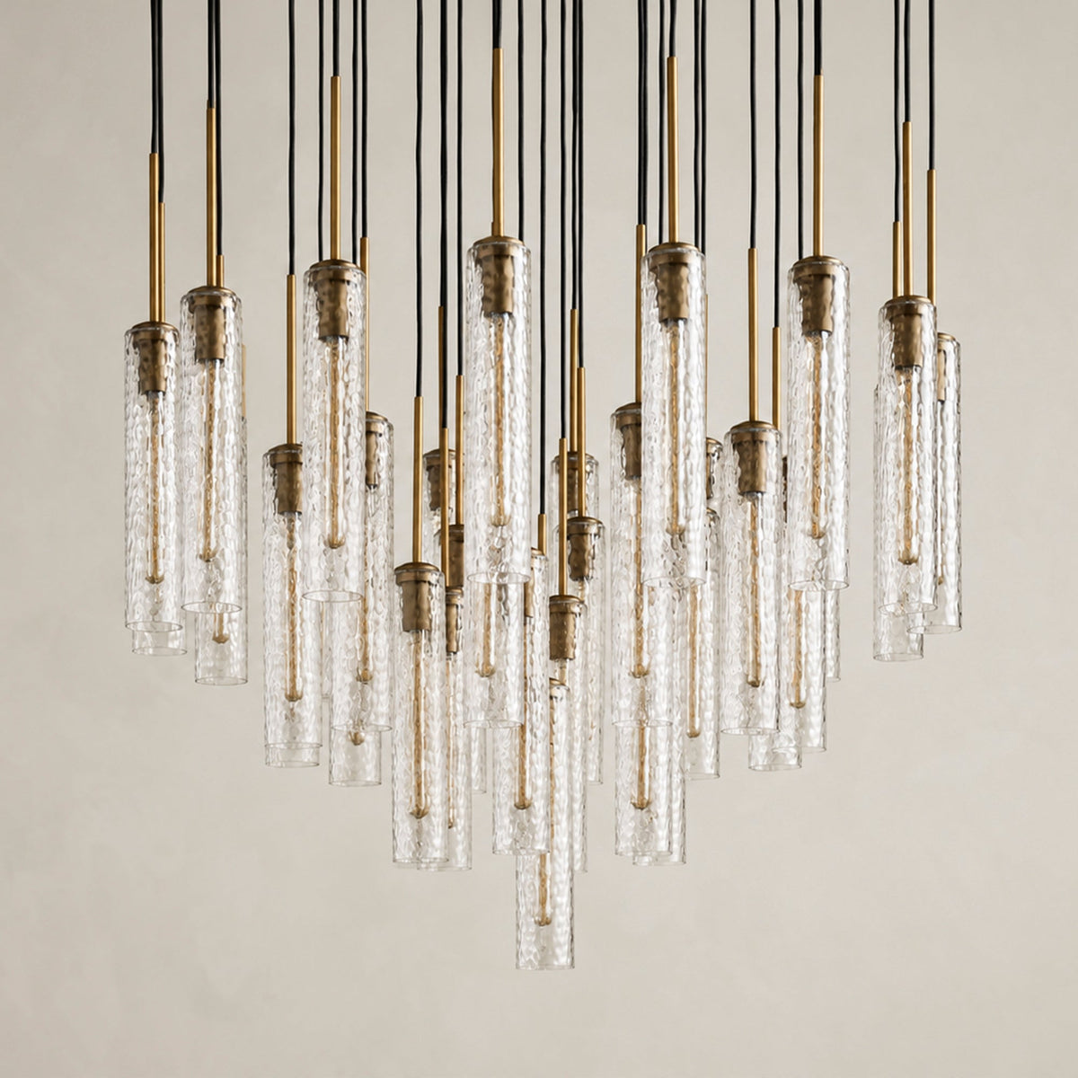 Collena Hammered Glass Round Chandelier
