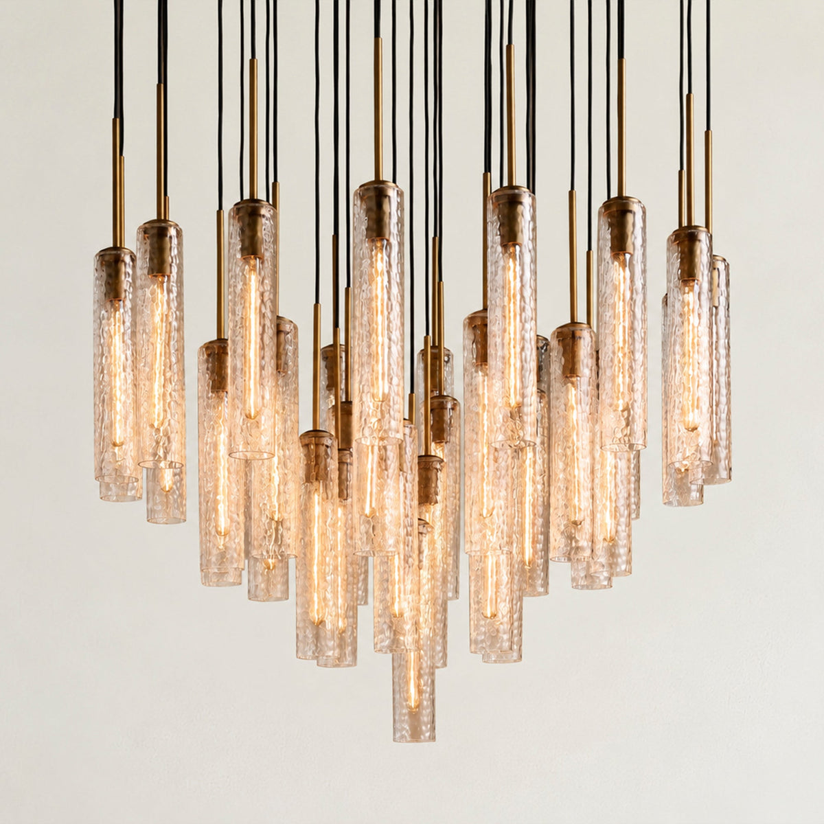 Collena Hammered Glass Round Chandelier