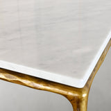 Hand Forged Metal Rectangle Marble Coffee Table